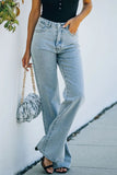 Side Slit Jeans with Pockets - felvior