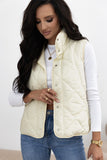 Snap Down Texture Vest Coat with Pockets - felvior
