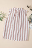 Stripe Button Down Sleeveless Shirt - felvior