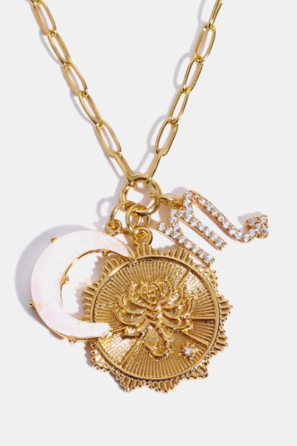 Constellation and Moon Pendant Copper Necklace - felvior