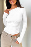 Single Shoulder Long Sleeve T-Shirt - felvior