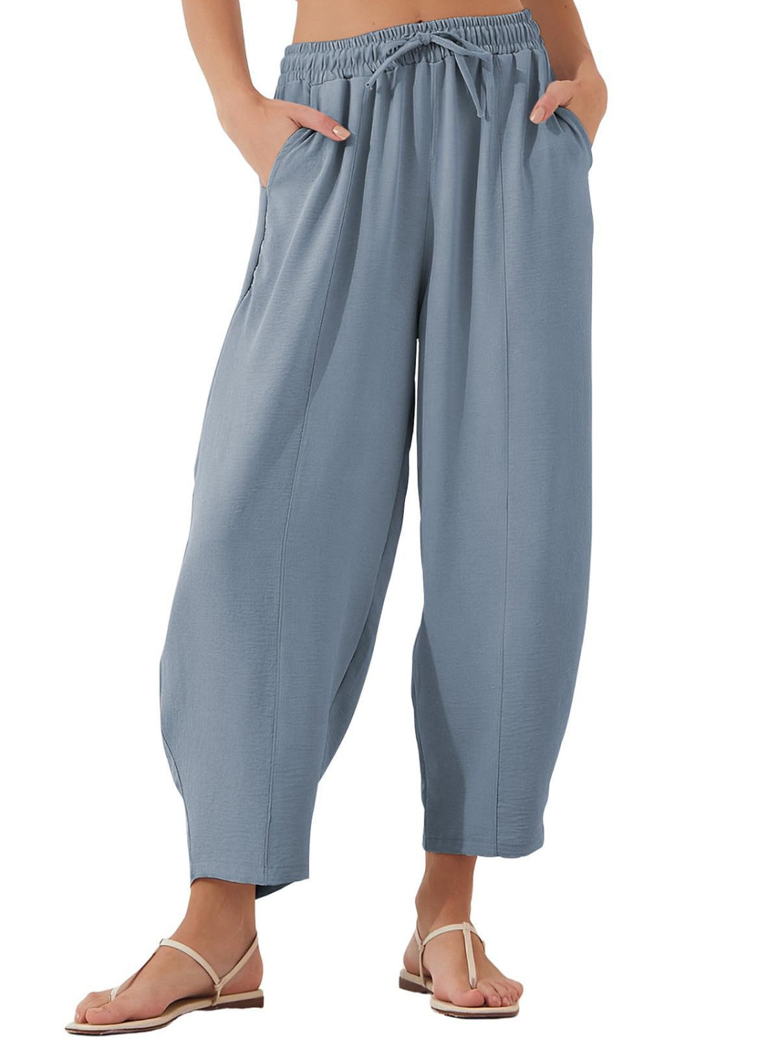 Full Size Drawtising Cropped Jogger Pants Plus Size - felvior