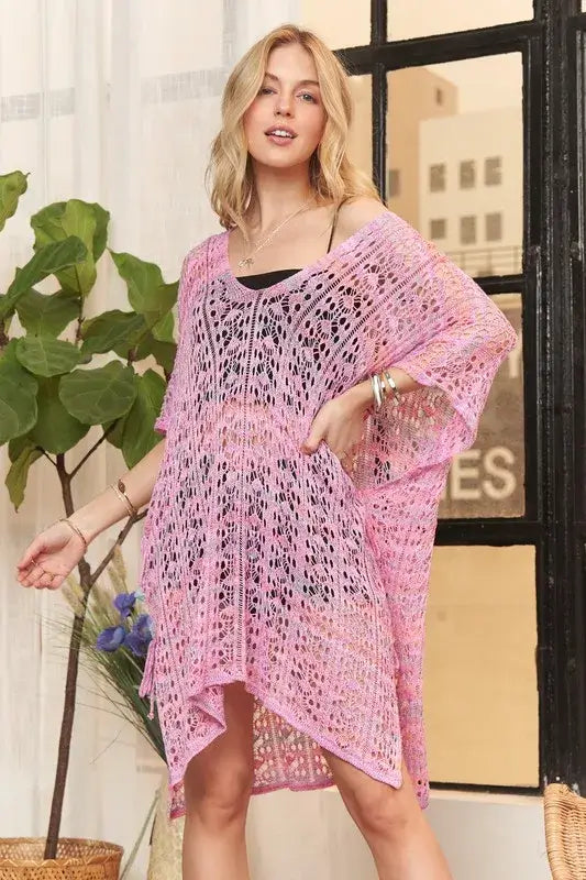 ADORA Crochet Cover Up Tunic Top