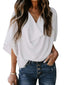 Full Size Ruched Three-Quarter Sleeve Blouse Plus Size