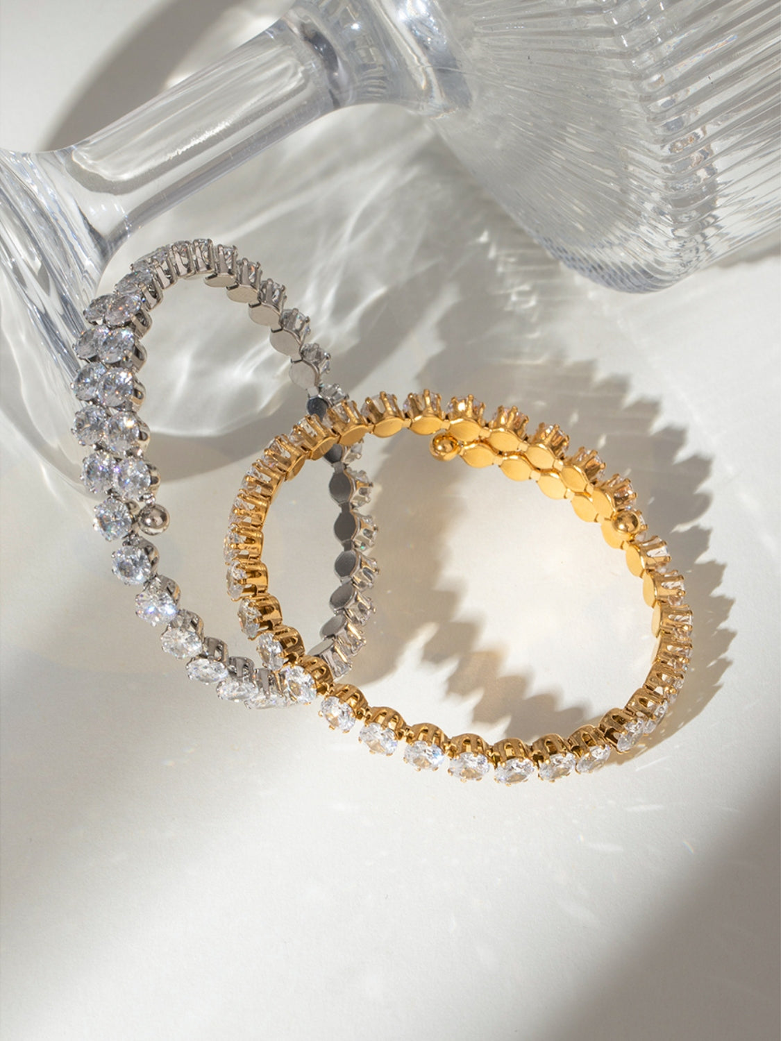 Stainless Steel Inlaid Zircon Bracelet - felvior