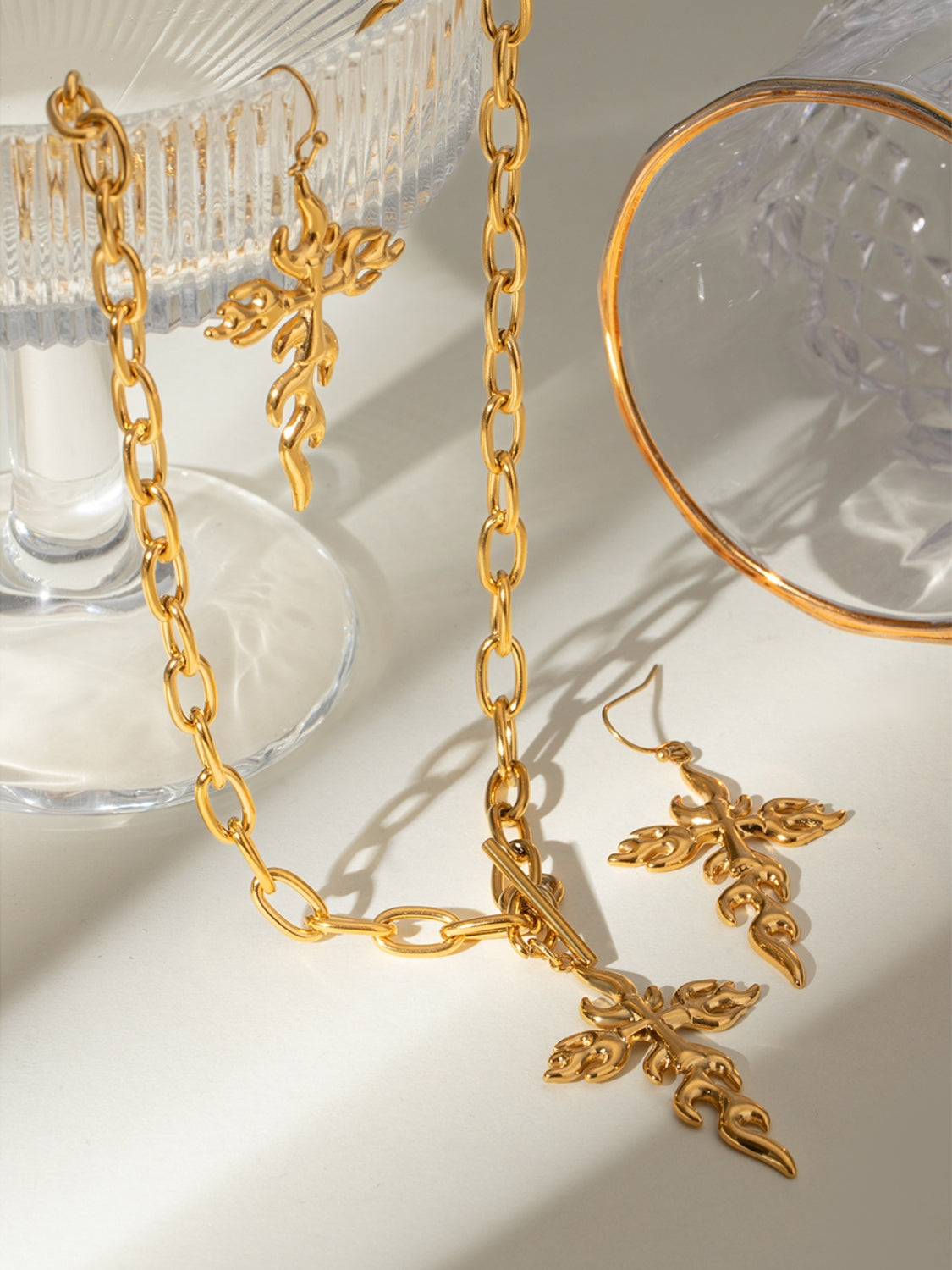 18K Gold-Plated Stainless Steel Cross Necklace - felvior