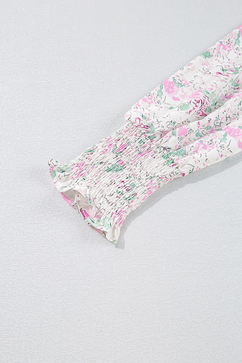 Printed Round Neck Long Sleeve Blouse