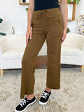 Millennia Drawstring Waist Wide Leg Sports Pants with Pockets - felvior