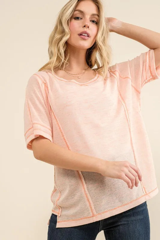 And The Why Vintage Slub Round Neck T-Shirt - felvior