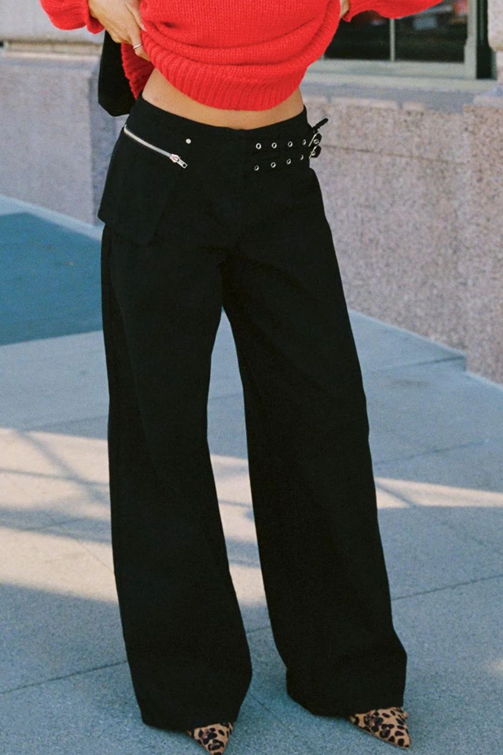 Wide Leg Jeans with Pockets - felvior