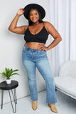 Zenana Full Size Textured Spaghetti Strap Bralette in Black - felvior
