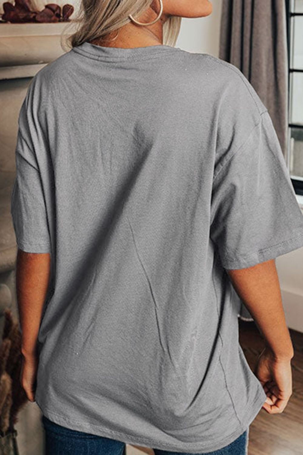 Stars Leopard Graphic Distressed T-Shirt