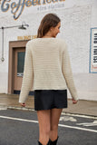 Round Neck Button Up Cardigan with Pockets - felvior