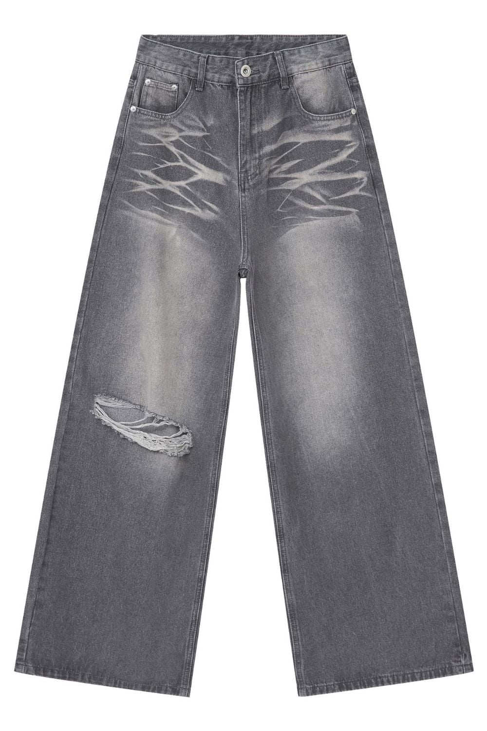 Men's Distressed Wide Leg Jeans