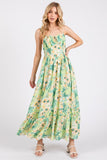 Mittoshop Floral Smocked Back Ruffled Hem Maxi Cami Dress - felvior