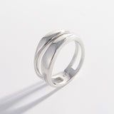 925 Sterling Silver Double-Layered Ring - felvior