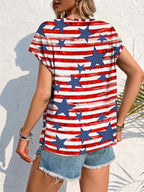 Printed Round Neck Short Sleeve T-Shirt