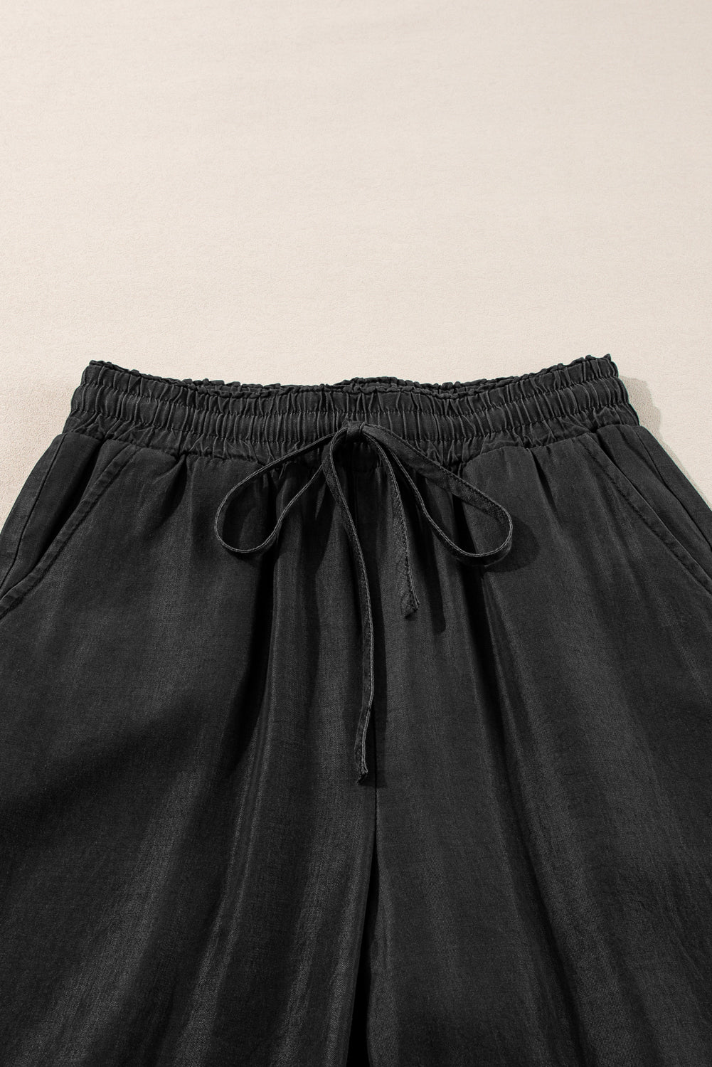Drawstring Wide Leg Jeans - felvior