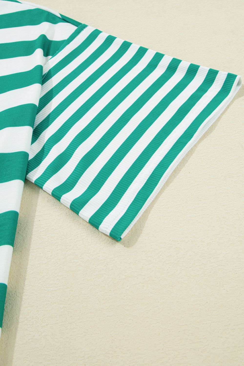 Stripe Colorblock Collar Half Button Shirt