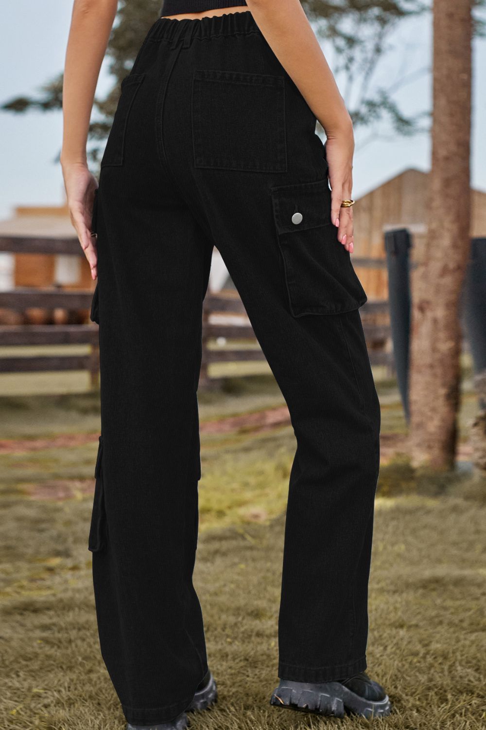 Loose Fit Long Jeans with Pockets - felvior