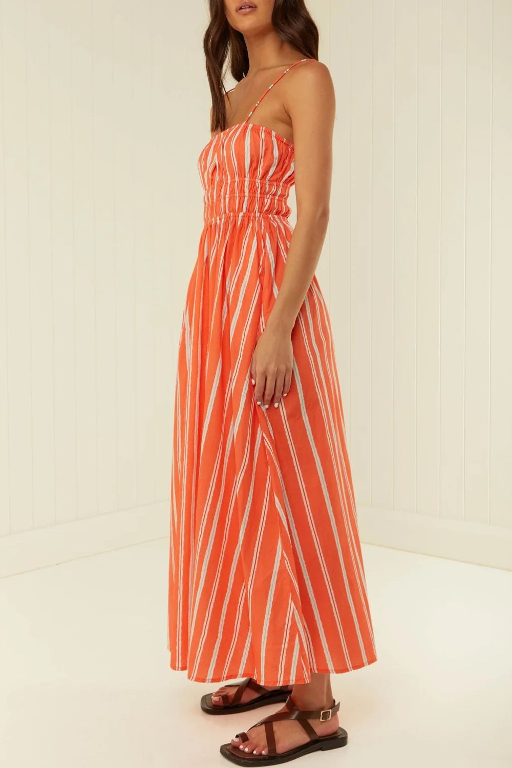 Striped Square Neck Cami Dress