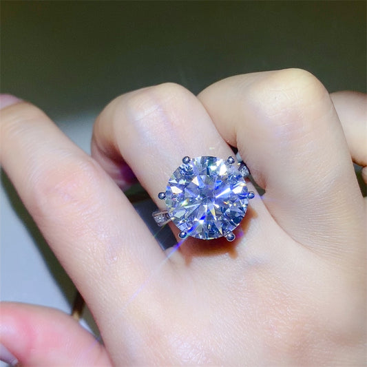 10 Carat Moissanite 925 Sterling Silver Ring - felvior