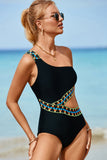 Cutout Single Shoulder One-Piece Swimwear - felvior