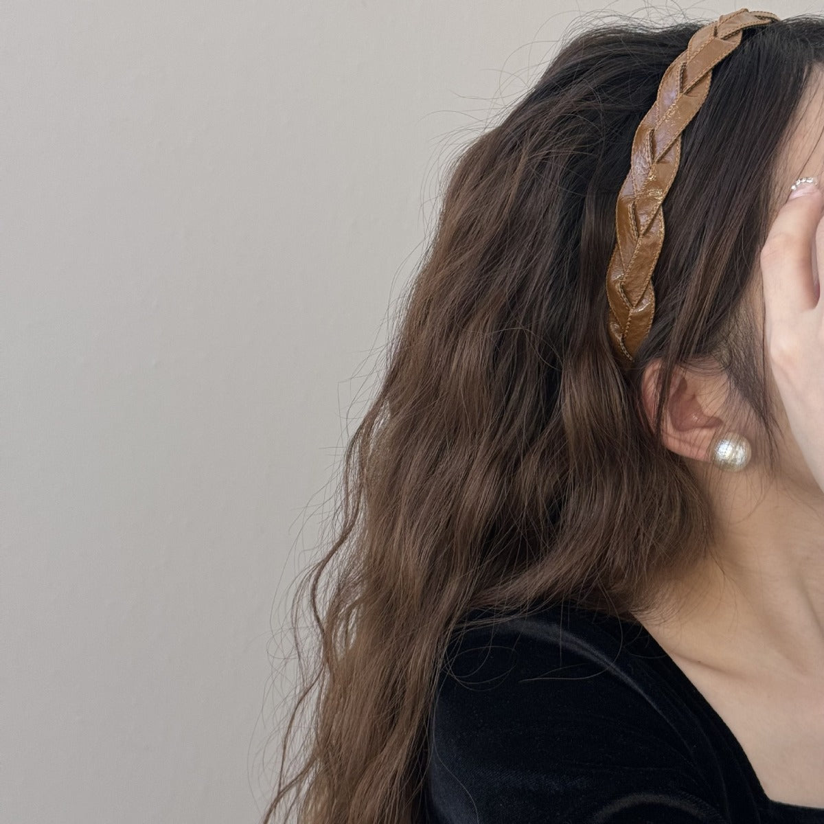 PU Leather Braided Hair Headband - felvior