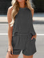 Round Neck Sleeveless Top and Shorts Set