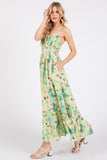 Mittoshop Floral Smocked Back Ruffled Hem Maxi Cami Dress - felvior
