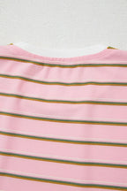 Stripe Wide Short Sleeve Tee and Short Set