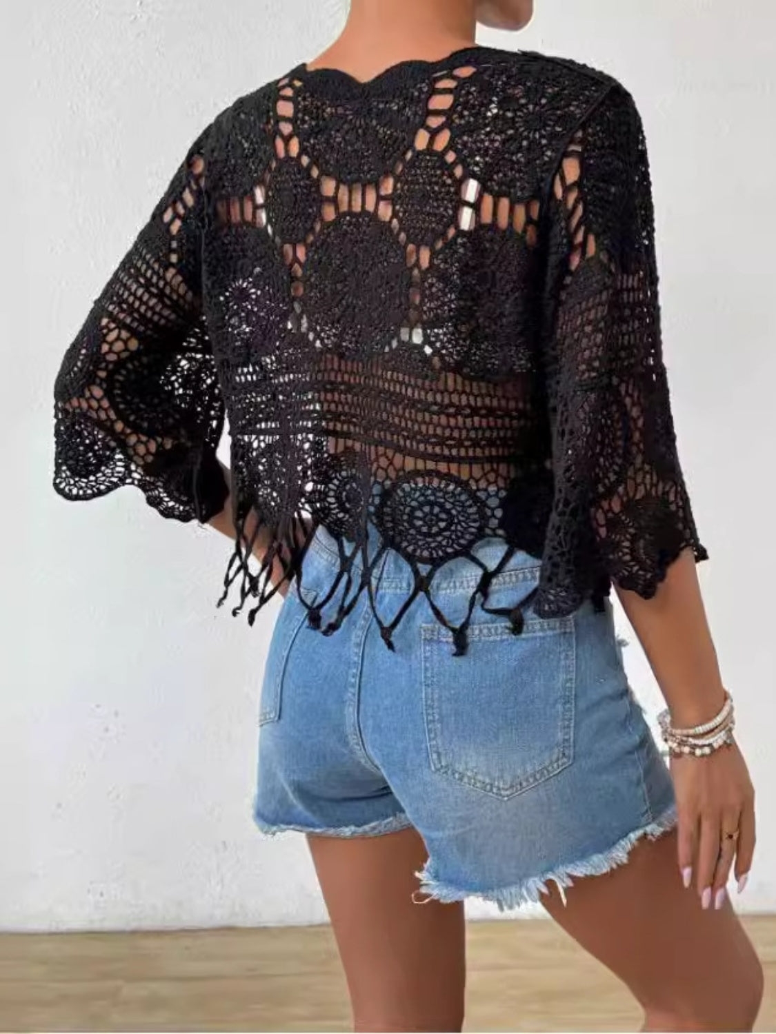 Openwork Round Neck Cover-Up - felvior