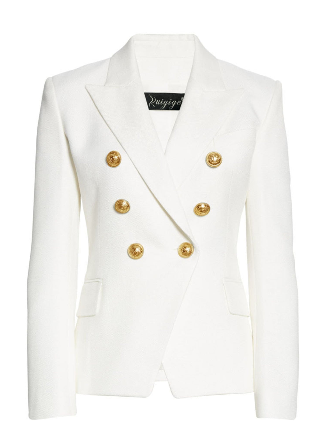 Lapel Collar Long Sleeve Blazer - felvior