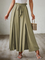 Tied Slit Wide Leg Pants