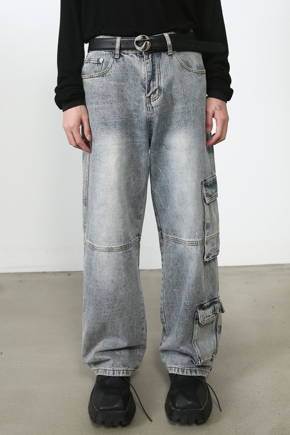 Men's Mid Rise Baggy Jeans - felvior