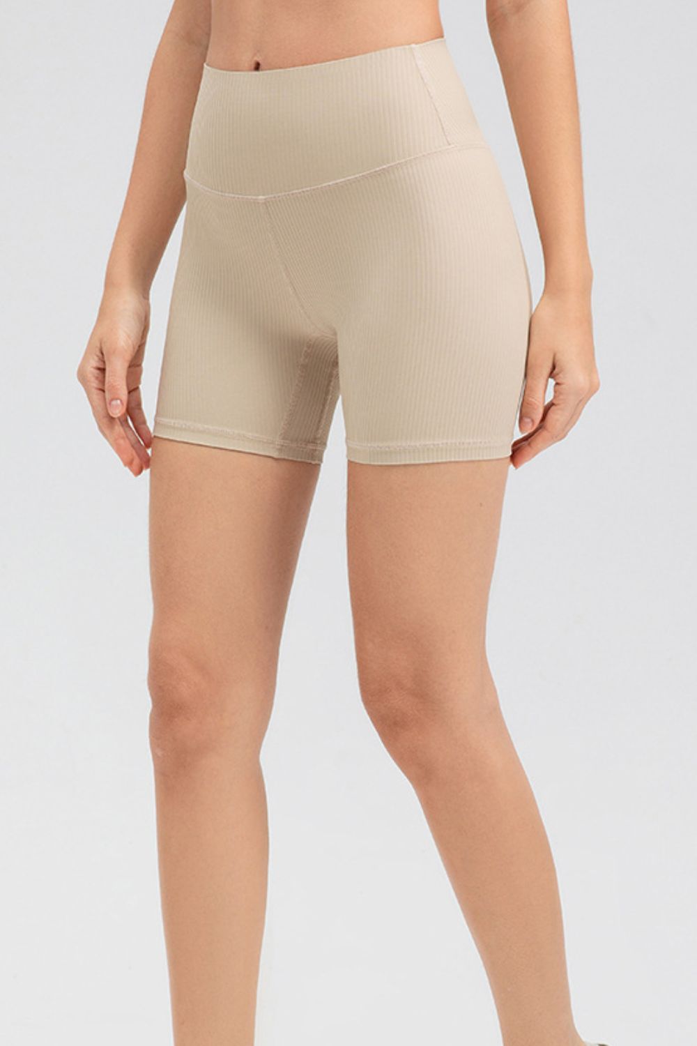 Wide Waistband Slim Fit Sports Shorts - felvior