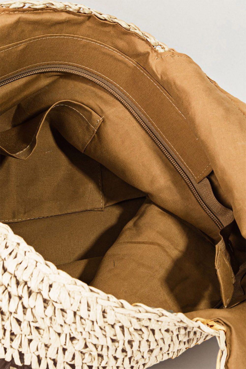 Fame Striped Straw Braided Tote Bag - felvior