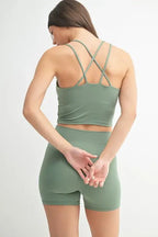 MONO B Venice Cloud Light Crisscross Sports Bra