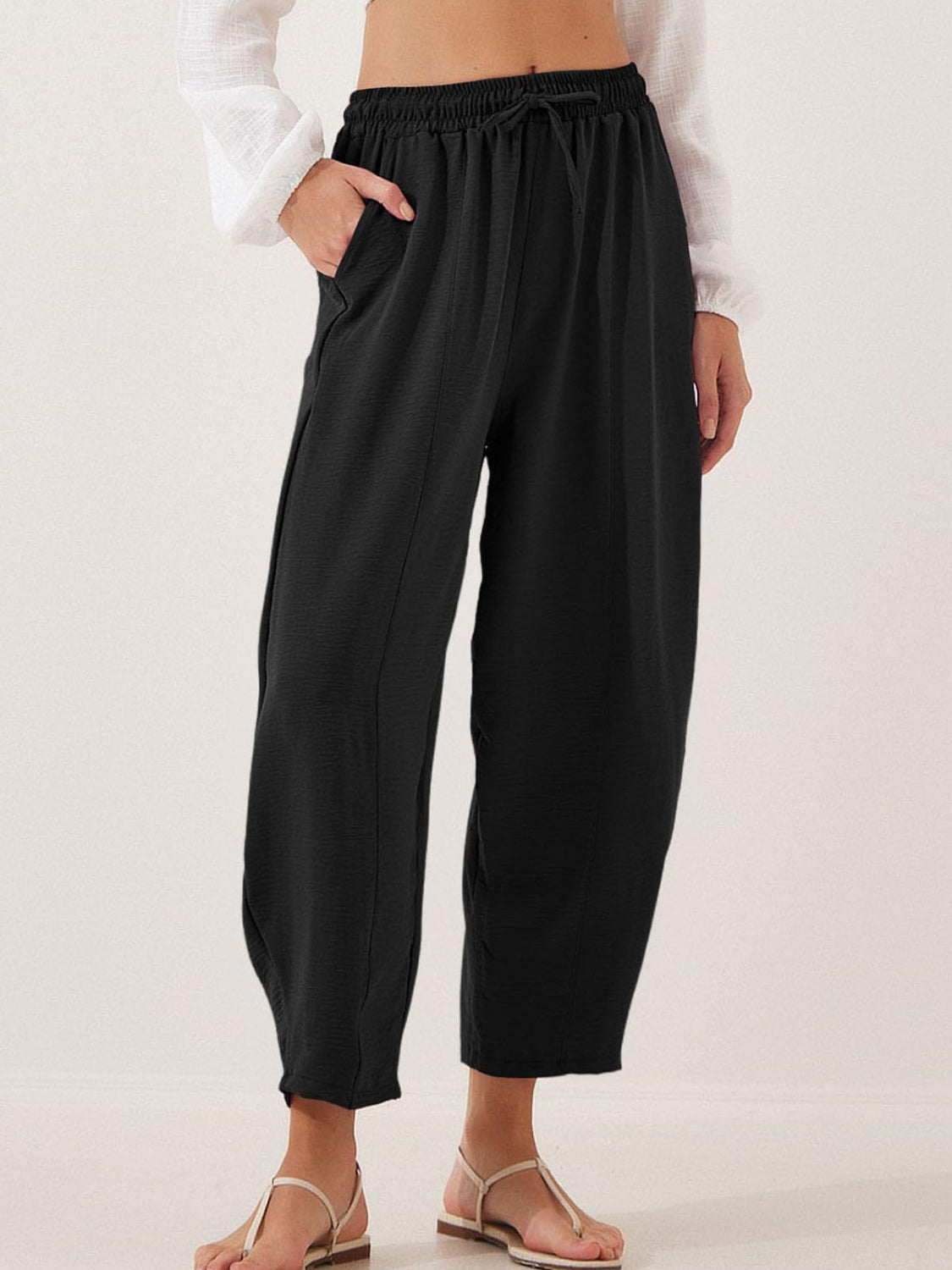 Full Size Drawtising Cropped Jogger Pants Plus Size