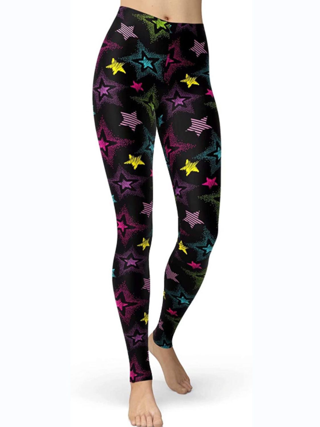 Abstract Print High Waist Active Leggings