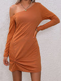 Twisted One-Shoulder Mini Dress - felvior