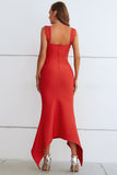 Ruched Sweetheart Neck Hem Detail Dress - felvior