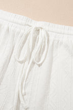 Texture Short Sleeve Top and Shorts Set