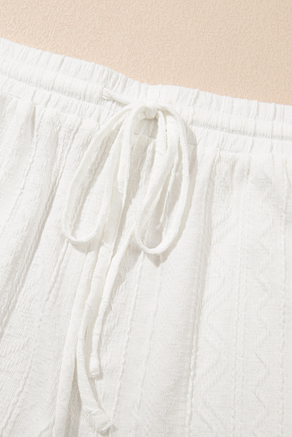 Texture Short Sleeve Top and Shorts Set