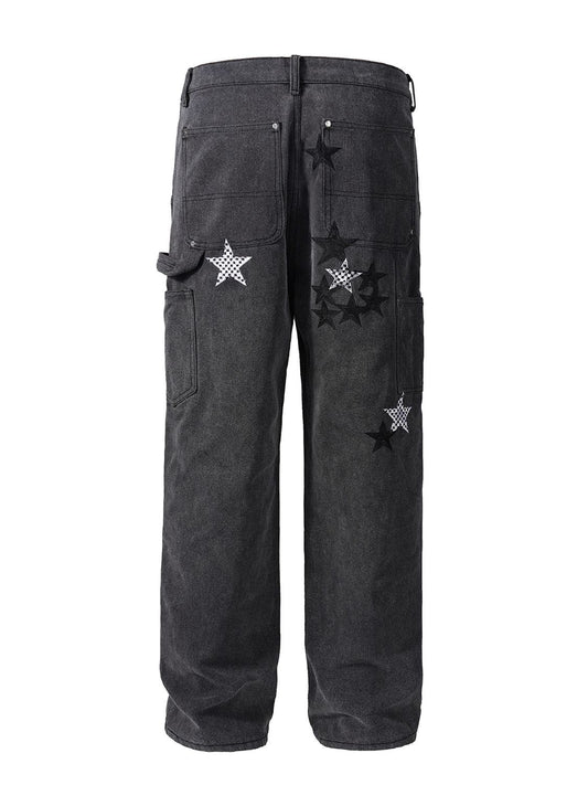 Men's Pocketed Star Jeans - felvior