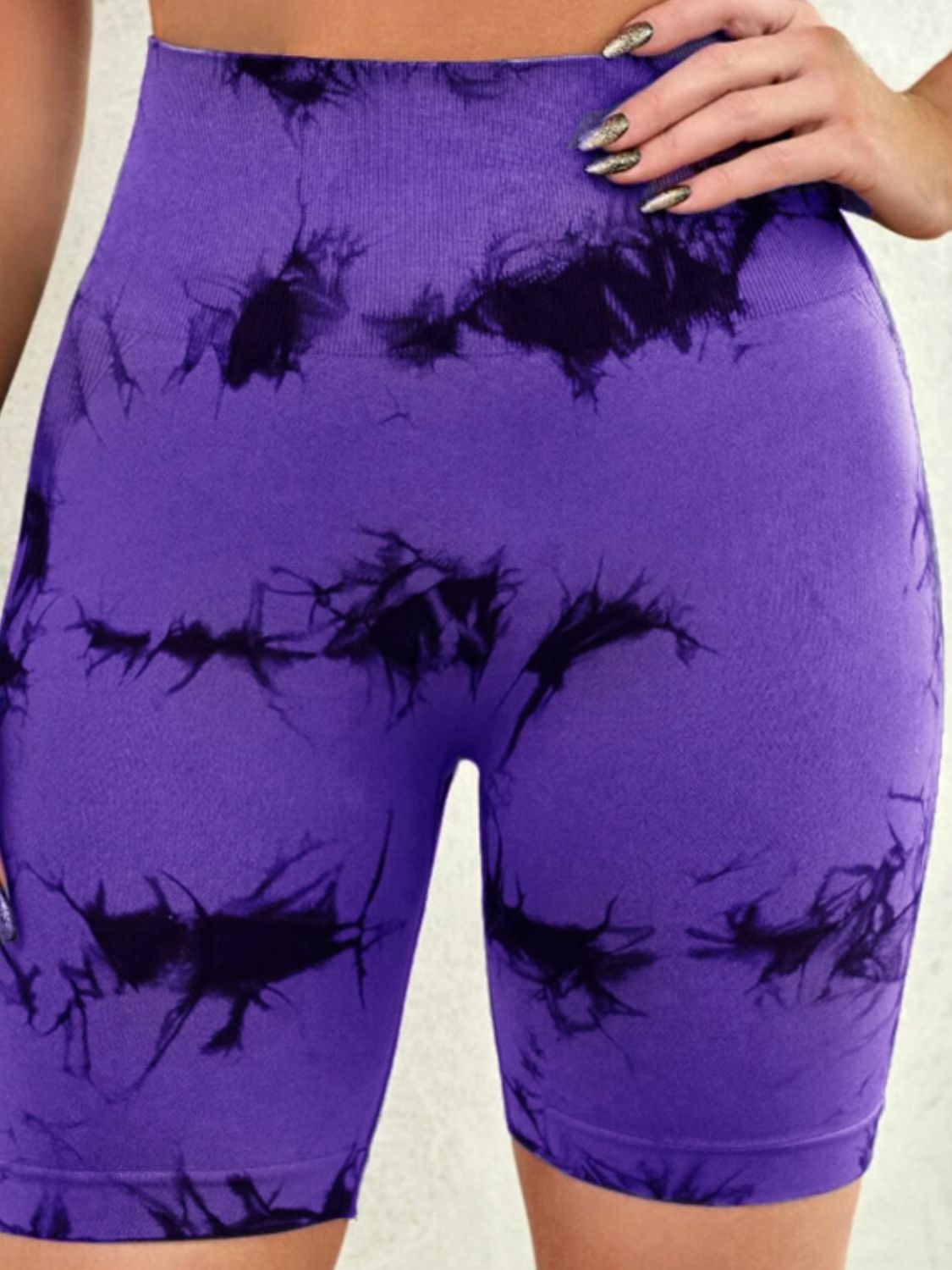 Tie-Dye High Waist Active Shorts - felvior