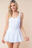 White Birch Sleeveless Performance Knit Swim Dress - felvior