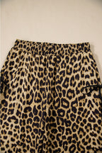 Leopard Bow Tie Elastic Waist Pants