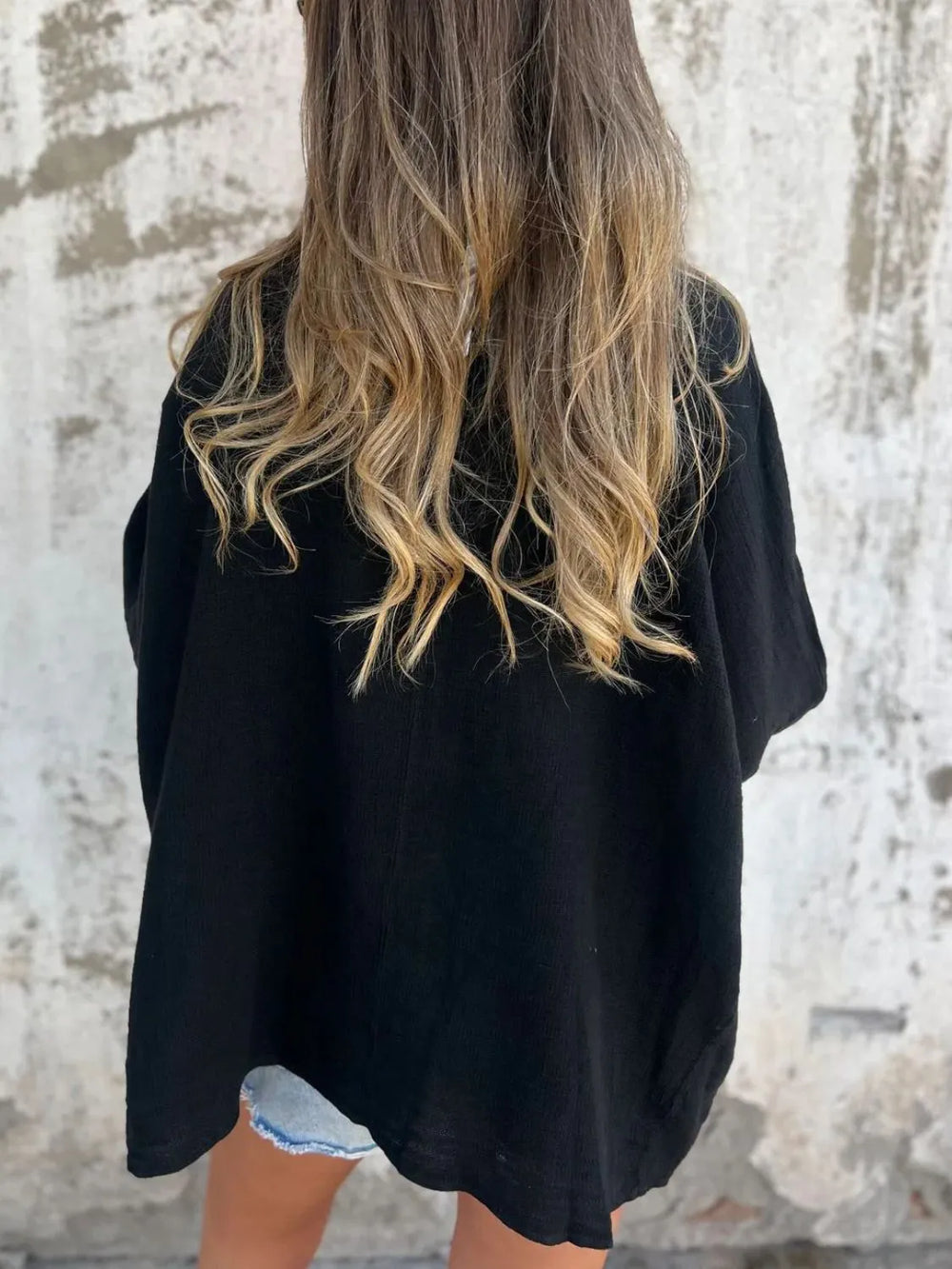 Full Size One Button Long Sleeve Shirt Plus Size