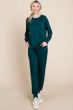 Super Lady Round Neck Raglan Sleeve Top and Drawstring Pants Lounge Set - felvior